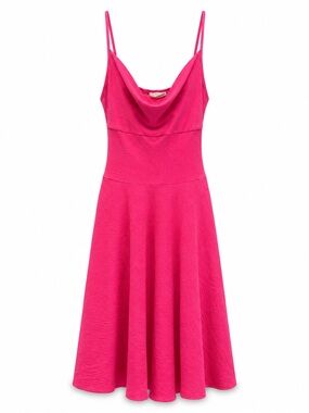 See You Monday Hot Pink Cowl Neck Mini Dress | Size Medium